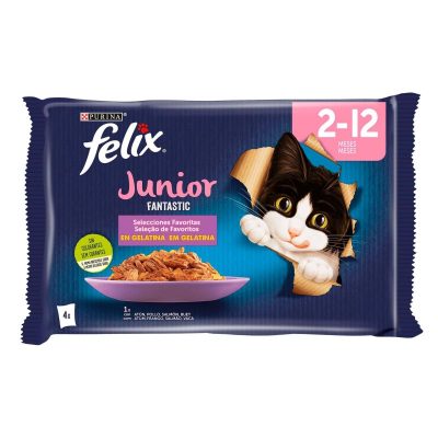 Felix Fantastic Junior Seleção em Gelatina Gatinhos 4x85g
