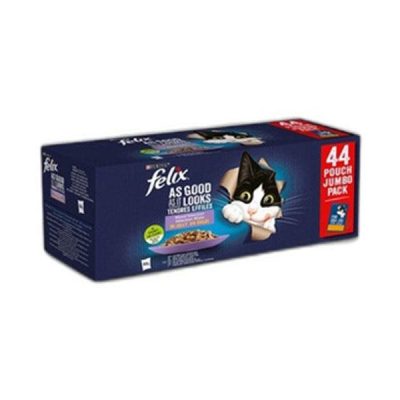 Felix Fantastic Seleção de Favoritos em Gelatina para Gatos Jumbo Pack 44x85g
