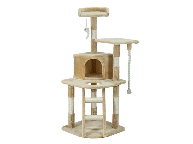 Arranhador Best Quality Ginásio Casa e Cama Bege para Gatos